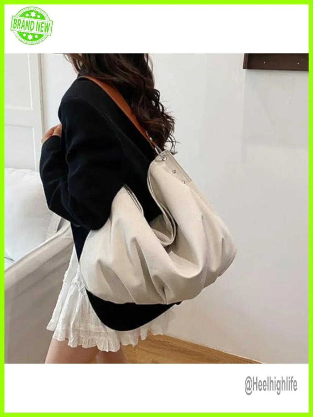 Large Canvas Hobo Bag Women Slouchy Crescent Crossbody Shoulder Purse Tote